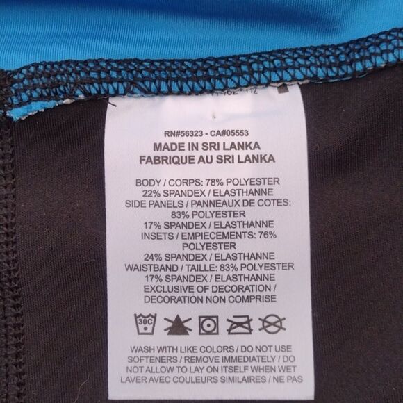 Nike Dri-Fit Color Block Black Red Blue Gray Leggings Size 1X - Picture 8 of 14